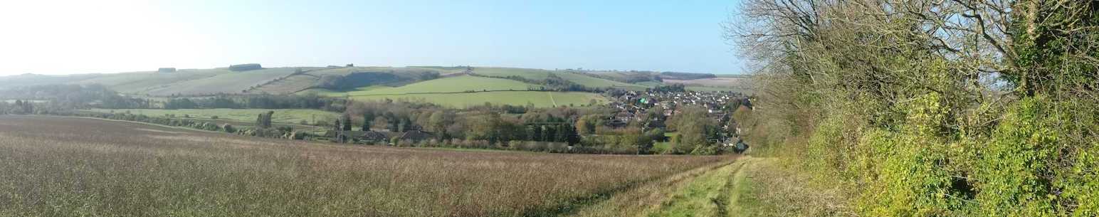 View of Upavon from Upavon Hill. Wilts. 2015
